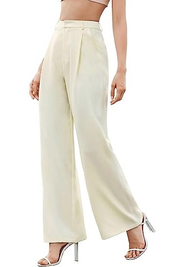 Women's Elegant High Waist Solid Long Pants Office Trousers