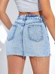 Women's Casual Ripped Jean Skirt High Waist Raw Hem Mini Denim Skirts
